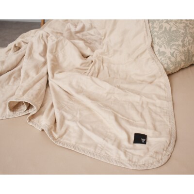 5重ガーゼキルトケット シングル(カフェオレ・ベージュ)