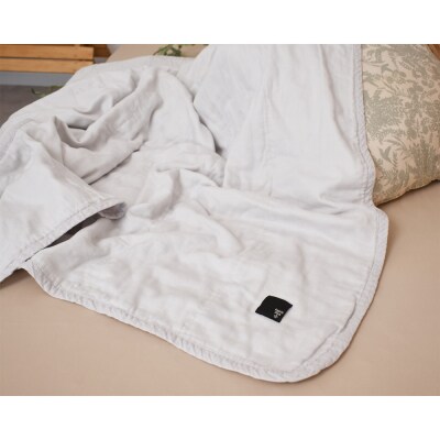 5重ガーゼキルトケット シングル(アッシュグレー)