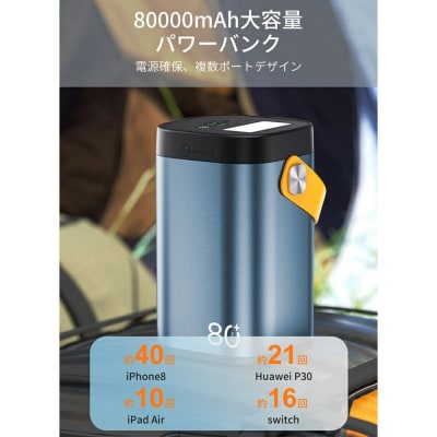モバイルバッテリー パワーバンク 80000mAh  USB-A出力 Type-C出力