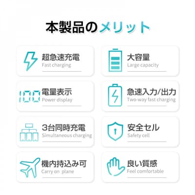 モバイルバッテリー 30000mAh 大容量 100W高速充電【PL保険加入済み製品・安心】