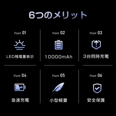 10000mAh 大容量 モバイルバッテリー ＜ローズゴールド＞【PL保険加入済み製品】