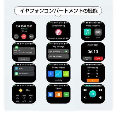 空気伝導イヤホン Bluetooth5.4 2.01インチ液晶付き 【2025最新型】