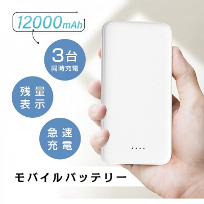 モバイルバッテリー 大容量 小型 軽量 薄型 12000mAh【PL保険加入済み製品】