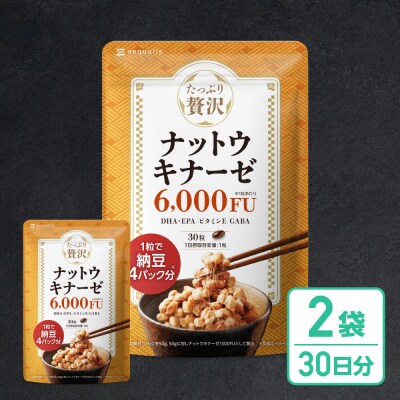 ナットウキナーゼ サプリメント たっぷり贅沢ナットウキナーゼ 2袋
