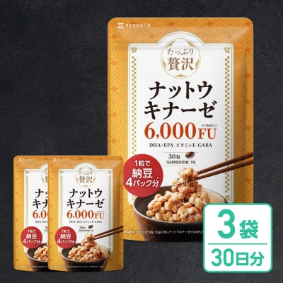 ナットウキナーゼ サプリメント たっぷり贅沢ナットウキナーゼ 3袋
