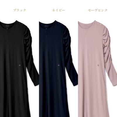 【モーヴピンク L】リファ バイタルテック モイストスムース ギャザースリーブマキシレングスシャツ