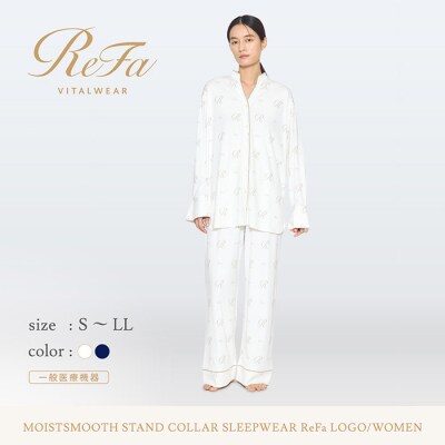 【ネイビー M】リファ バイタルテック モイストスムース スタンドカラースリープウェア/WOMEN