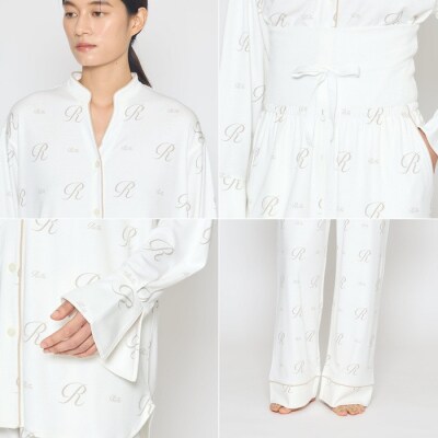 【ネイビー LL】リファ バイタルテック モイストスムース スタンドカラースリープウェア/WOMEN