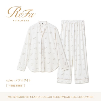 【オフホワイト S】リファ バイタルテック モイストスムース スタンドカラースリープウェア/MEN