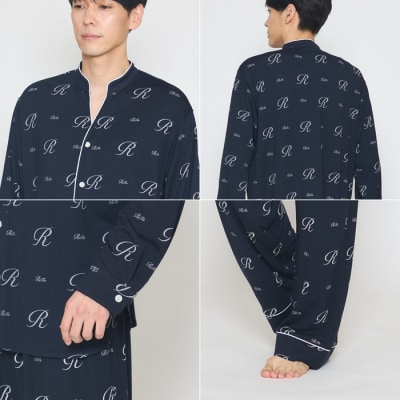 【ネイビー M】リファ バイタルテック モイストスムース スタンドカラースリープウェア/MEN