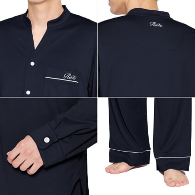 【ピンク LL】リファ バイタルテック モイストスムース スタンドカラースリープウェア/MEN