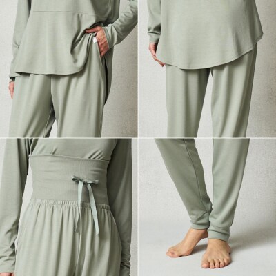 【グリーン 4Lサイズ】リファ バイタルテック モイストスムース ジョガーパンツ