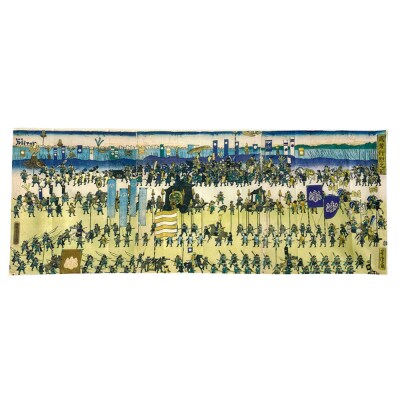 オリジナル【手ぬぐい】浮世絵:歌川芳虎 作「武者行烈之図」デザイン/名古屋刀剣博物館