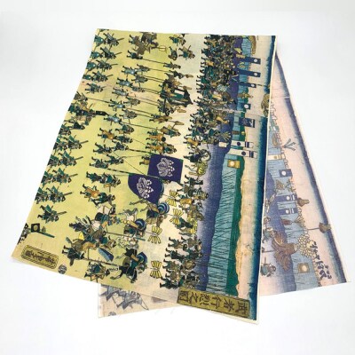 オリジナル【手ぬぐい】浮世絵:歌川芳虎 作「武者行烈之図」デザイン/名古屋刀剣博物館