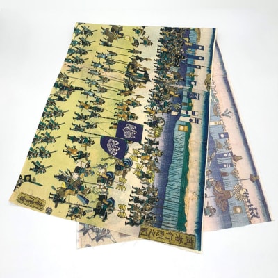 オリジナル【手ぬぐい】浮世絵:歌川芳虎 作「武者行烈之図」デザイン/名古屋刀剣博物館