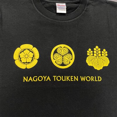 オリジナル【三英傑家紋Tシャツ】Lサイズ(ブラック)/名古屋刀剣博物館