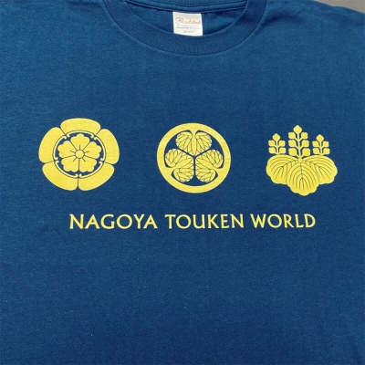 オリジナル【三英傑家紋Tシャツ】Mサイズ(ネイビー)/名古屋刀剣博物館