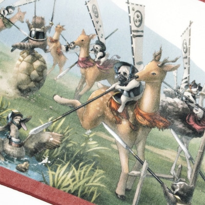 オリジナル【動物合戦絵巻フェイスタオル】第六紙/名古屋刀剣博物館