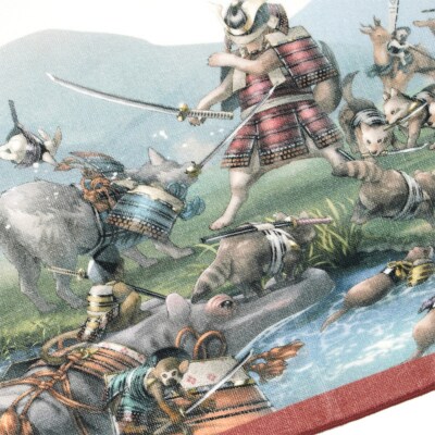 オリジナル【動物合戦絵巻フェイスタオル】第六紙/名古屋刀剣博物館