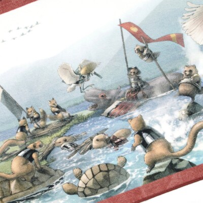 オリジナル【動物合戦絵巻フェイスタオル】第七紙/名古屋刀剣博物館
