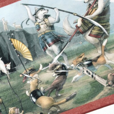 オリジナル【動物合戦絵巻フェイスタオル】第八紙/名古屋刀剣博物館