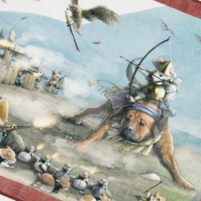 オリジナル【動物合戦絵巻フェイスタオル】第十紙/名古屋刀剣博物館