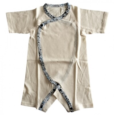 オーガニックコットンベビー肌着2種&バスローブセット(ネイビー)