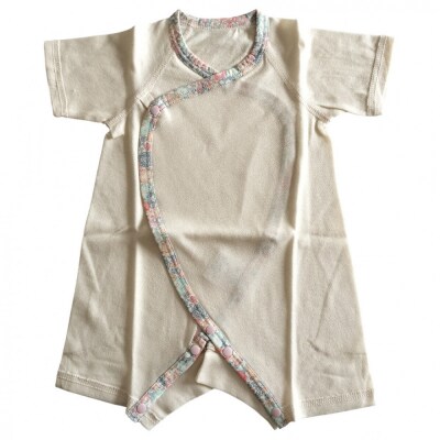 オーガニックコットンベビー肌着2種&バスローブセット(ピンク)