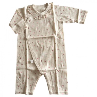 オーガニックコットンベビーウェア3点セット(サクランボプリント)