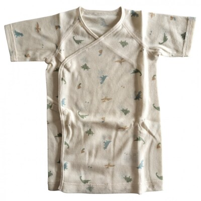 オーガニックコットンベビーウェア3点セット(恐竜プリント)