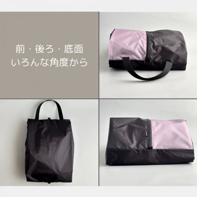 【Lサイズ・薄紫】軽量ナイロン登山靴ケース　　シューズケース　着替えポーチ