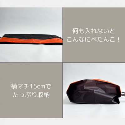 【Lサイズ・オレンジ】軽量ナイロン登山靴ケース　　シューズケース　着替えポーチ