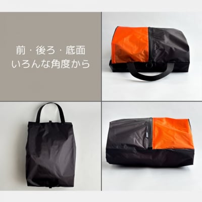 【Lサイズ・オレンジ】軽量ナイロン登山靴ケース　　シューズケース　着替えポーチ