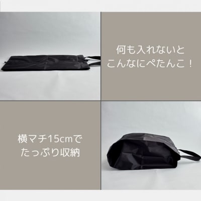 【Lサイズ・黒】軽量ナイロン登山靴ケース　　シューズケース　着替えポーチ