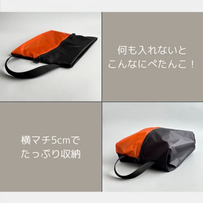 【Mサイズ・橙色】軽量ナイロンシューズケース　着替えポーチ　上靴袋