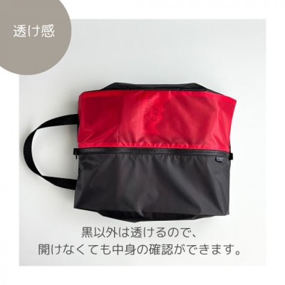 【Mサイズ・赤】軽量ナイロンシューズケース　着替えポーチ　上靴袋