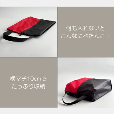 【Mサイズ・赤】軽量ナイロンシューズケース　着替えポーチ　上靴袋