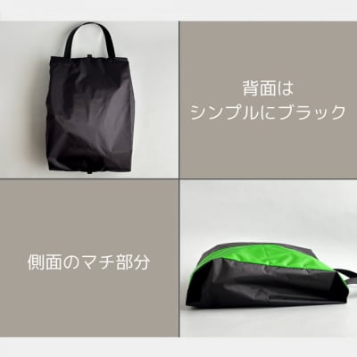 【Mサイズ・緑】軽量ナイロンシューズケース　着替えポーチ　上靴袋