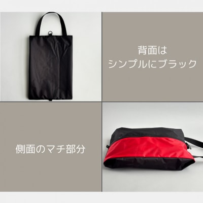 【Sサイズ・赤】ガバッと開く!撥水ナイロン上履き袋　シューズケース　着替え入れ