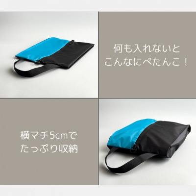 【Sサイズ・水色】ガバッと開く!撥水ナイロン上履き袋　シューズケース　着替え入れ