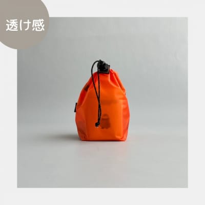 【XS 0.5L・オレンジ】　手のひらサイズの軽量ナイロン巾着袋