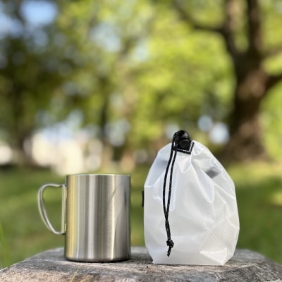 【XS 0.5L・白】　手のひらサイズの軽量ナイロン巾着袋