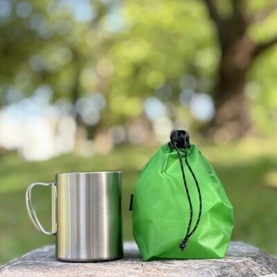【XS 0.5L・緑】　手のひらサイズの軽量ナイロン巾着袋