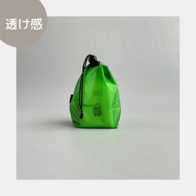 【XS 0.5L・緑】　手のひらサイズの軽量ナイロン巾着袋