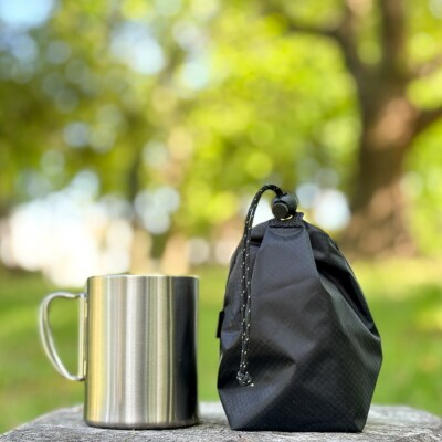 【XS 0.5L・黒】　手のひらサイズの軽量ナイロン巾着袋