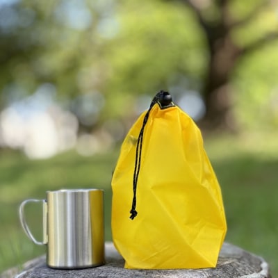 【S 1.5L・黄色】　キャンプで大活躍!トイレットペーパーホルダー 小さめナイロン巾着袋