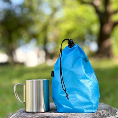 【S 1.5L・水色】　キャンプで大活躍!トイレットペーパーホルダー 小さめナイロン巾着袋