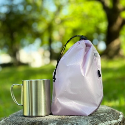 【S 1.5L・ラベンダー】　キャンプで大活躍!トイレットペーパーホルダー 小さめナイロン巾着袋
