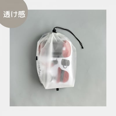 【M・3L・白】　大きめナイロン巾着袋　スタッフバッグ　スタッフサック