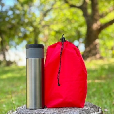 【M・3L・赤】　大きめナイロン巾着袋　スタッフバッグ　スタッフサック